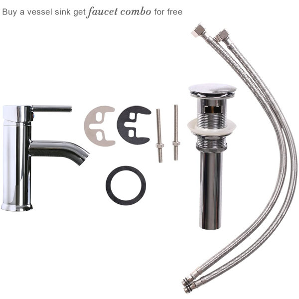 ECLIFE 20'' White Ceramic Rectangular DropIn Bathroom Sink with Faucet